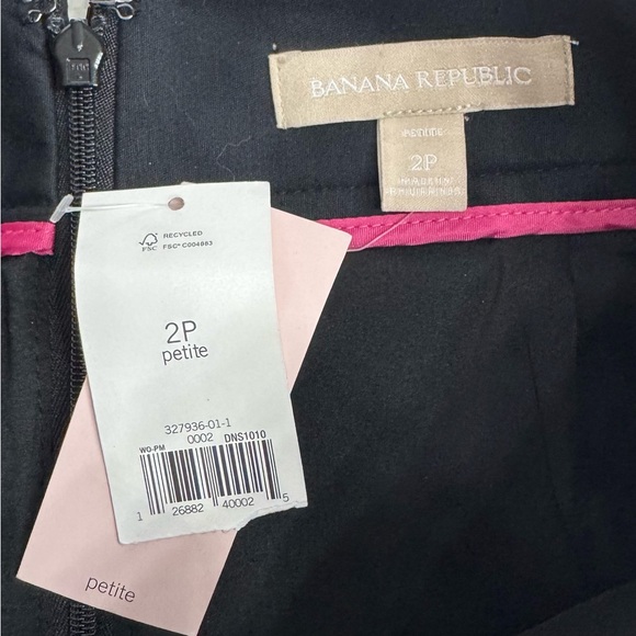 Banana Republic Black Pencil Skirt Midi Cotton Blend Size 2P Petite - Picture 2 of 6